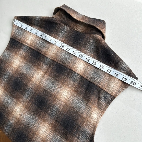 Mellowday Plaid Brown Flannel Vest Wool Blend Size M - Picture 11 of 13